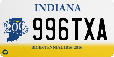 IN license plate 996TXA