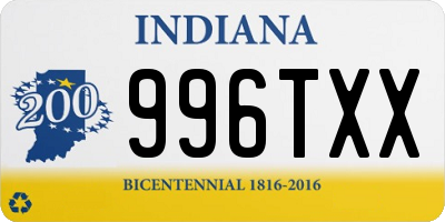 IN license plate 996TXX