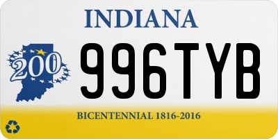 IN license plate 996TYB