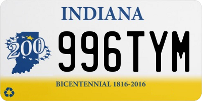 IN license plate 996TYM