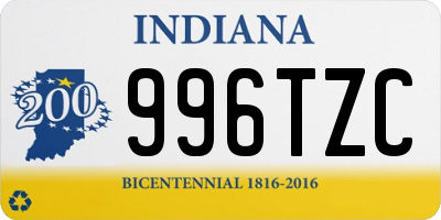 IN license plate 996TZC