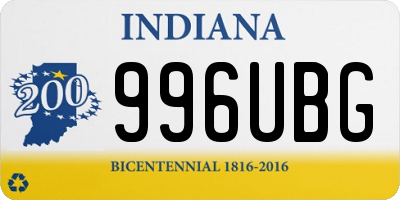 IN license plate 996UBG