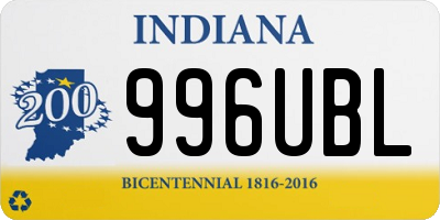 IN license plate 996UBL