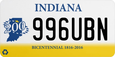 IN license plate 996UBN