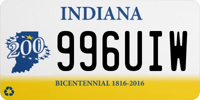 IN license plate 996UIW