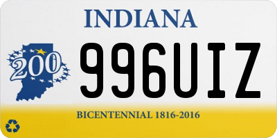 IN license plate 996UIZ