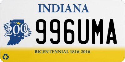 IN license plate 996UMA