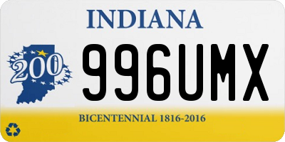 IN license plate 996UMX