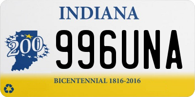 IN license plate 996UNA