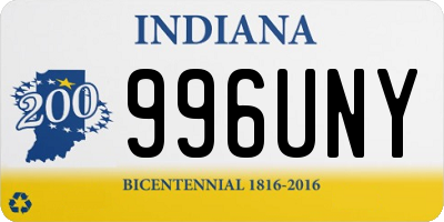 IN license plate 996UNY
