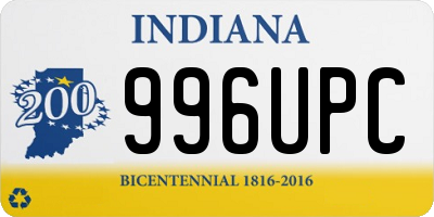 IN license plate 996UPC