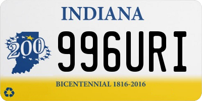 IN license plate 996URI