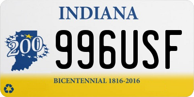 IN license plate 996USF