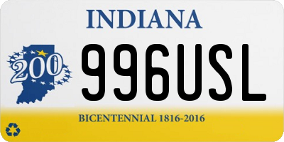 IN license plate 996USL