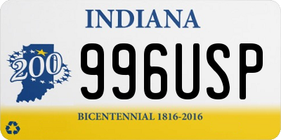 IN license plate 996USP