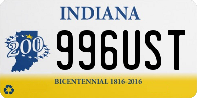 IN license plate 996UST