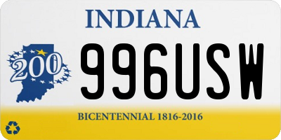 IN license plate 996USW