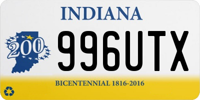 IN license plate 996UTX