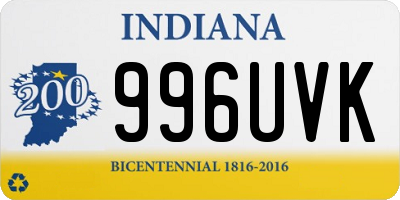 IN license plate 996UVK