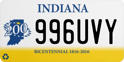 IN license plate 996UVY