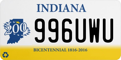 IN license plate 996UWU