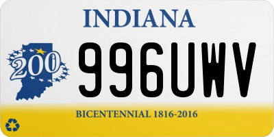 IN license plate 996UWV