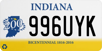 IN license plate 996UYK