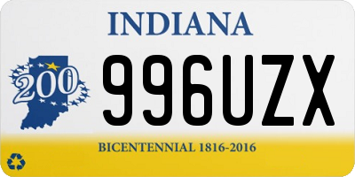 IN license plate 996UZX