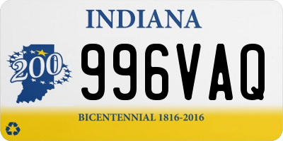 IN license plate 996VAQ