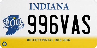 IN license plate 996VAS