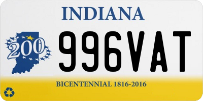 IN license plate 996VAT