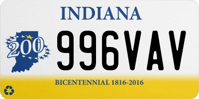 IN license plate 996VAV