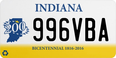 IN license plate 996VBA