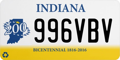 IN license plate 996VBV