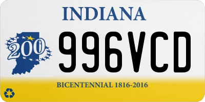 IN license plate 996VCD