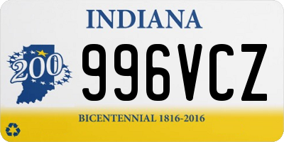 IN license plate 996VCZ