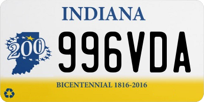 IN license plate 996VDA