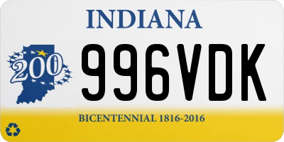 IN license plate 996VDK