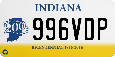 IN license plate 996VDP