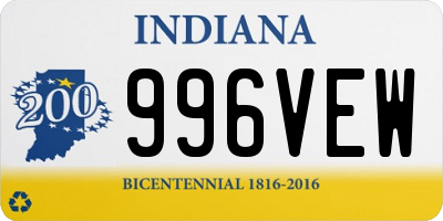 IN license plate 996VEW