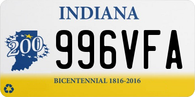 IN license plate 996VFA