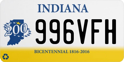 IN license plate 996VFH