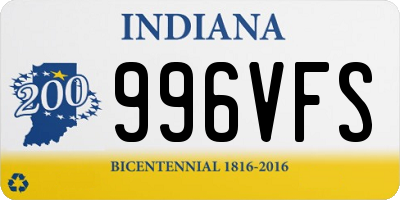 IN license plate 996VFS