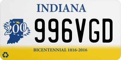 IN license plate 996VGD