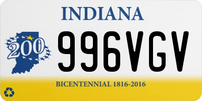 IN license plate 996VGV