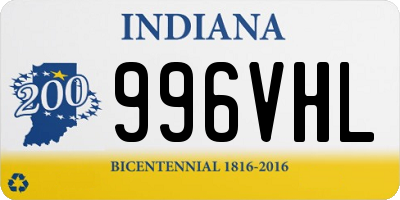 IN license plate 996VHL