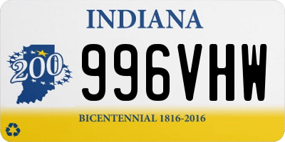 IN license plate 996VHW