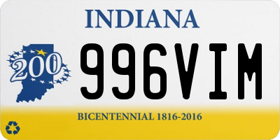 IN license plate 996VIM