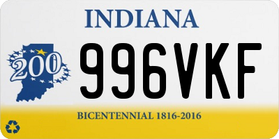 IN license plate 996VKF