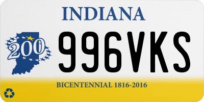 IN license plate 996VKS